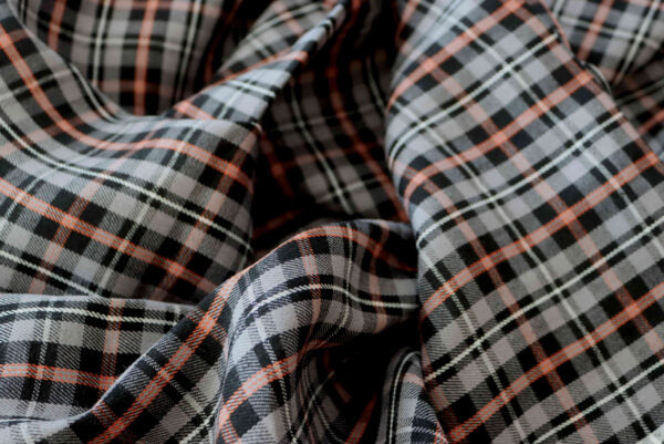 Bamboo Linen Twill Check - Natural Grey textile image 2
