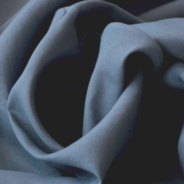 Linen Hemp Fabric - Vintage Indigo textile image 1