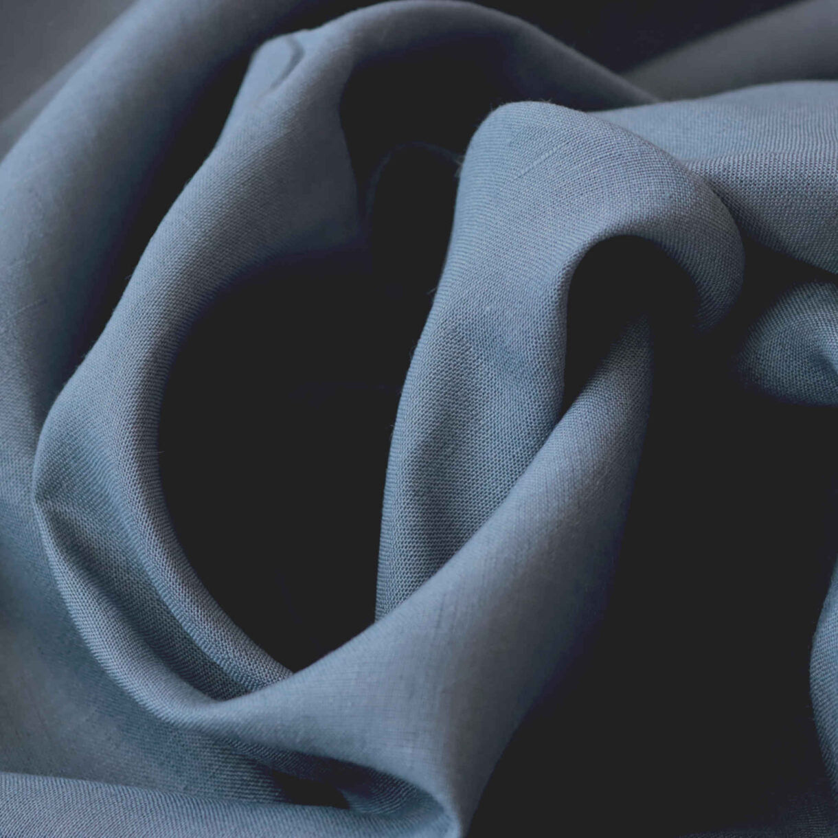 Linen Hemp Fabric - Vintage Indigo textile image 2
