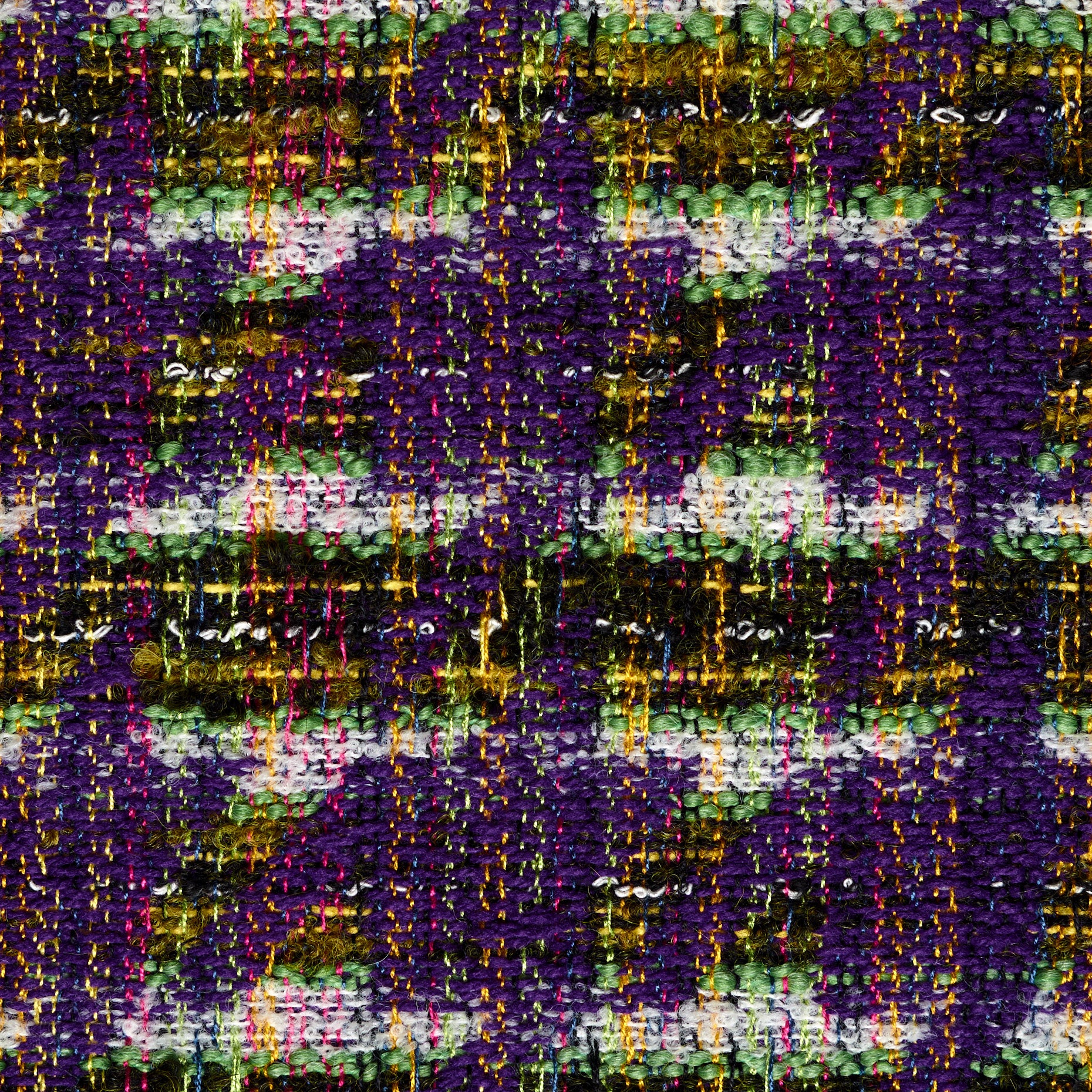 Bouclé Textured Chennile - Hyacinth & Lettuce Green textile image 1