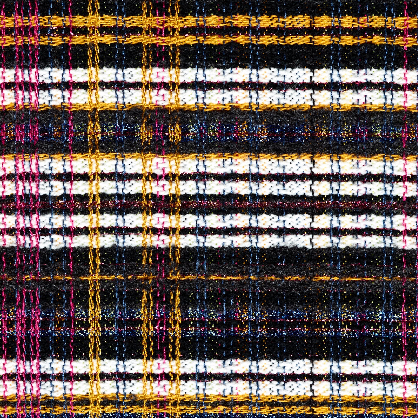 Bouclé Textured Chennile Lurex - Phlox Pink & Raven Black textile image 2