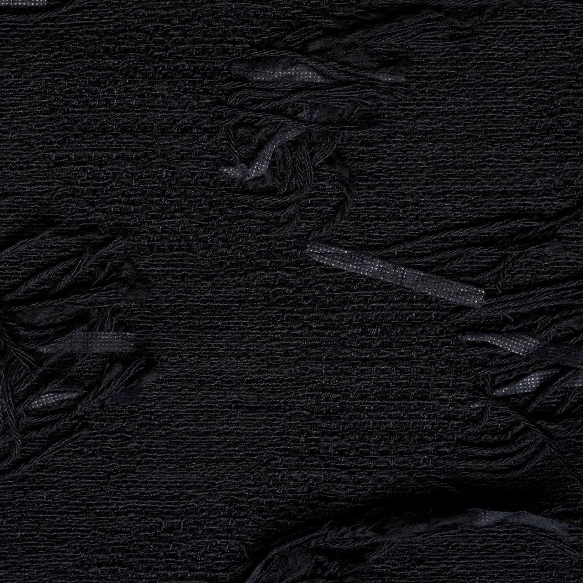 Textured Chennile Cotton Viscose - Jet Black textile image 3