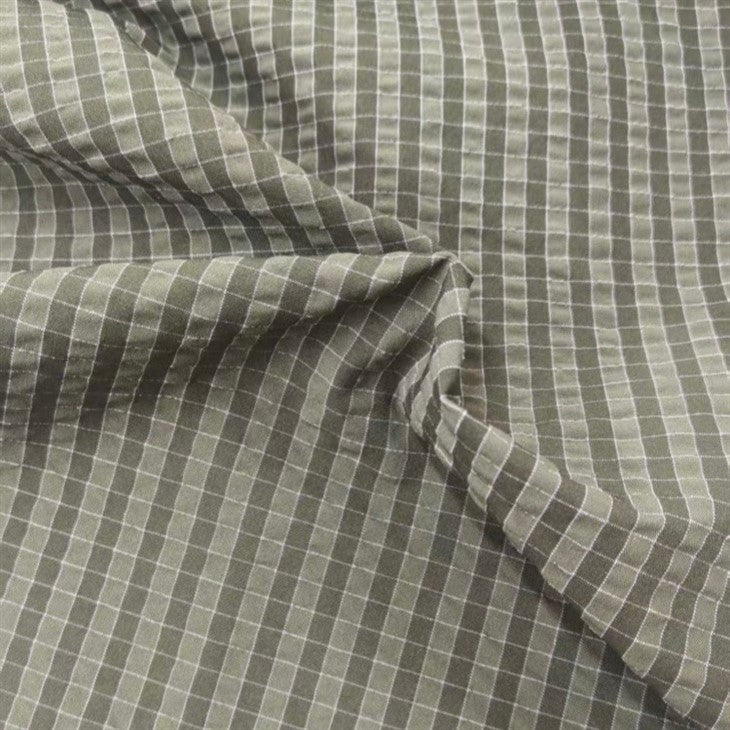 Bubble Crepe Textured Plaid Fabric textile image 2