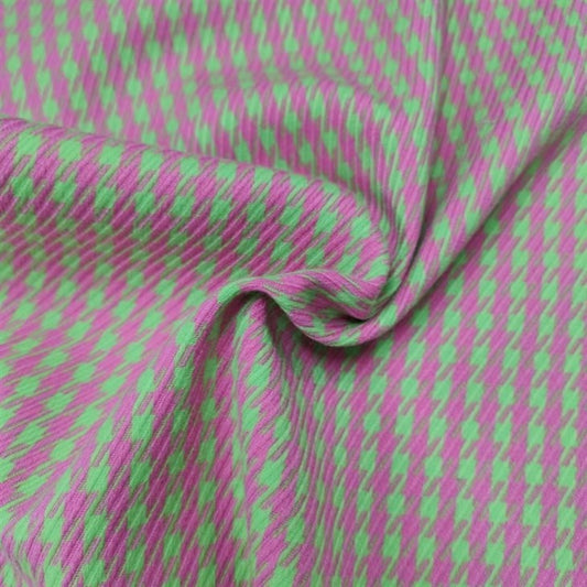 Colorful Houndstooth Check Polyester Rayon Stretch Fabric textile image 1