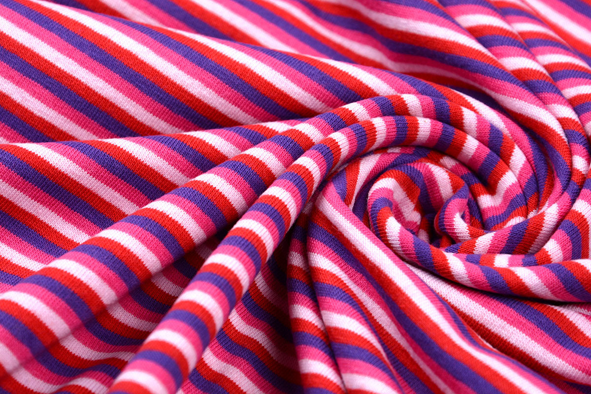 Cotton Jersey Stripe Multi Pink secondary textile image