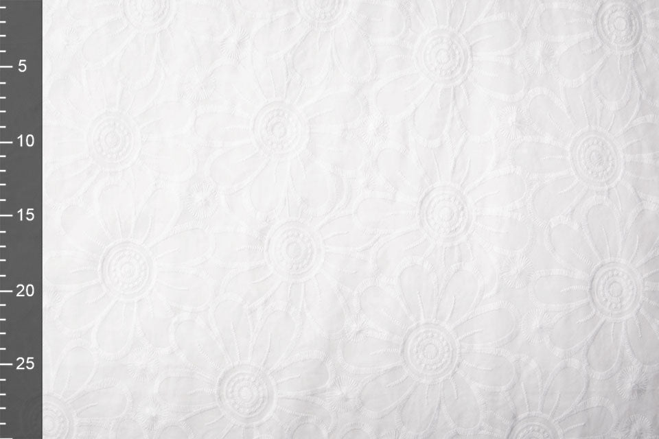 Embroidery Cotton Fleur White textile image 3