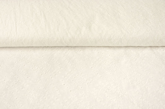Embroidery Cotton Kiara Creme - 100% Cotton, ± 130 cm, ± 110-130 gram/m²