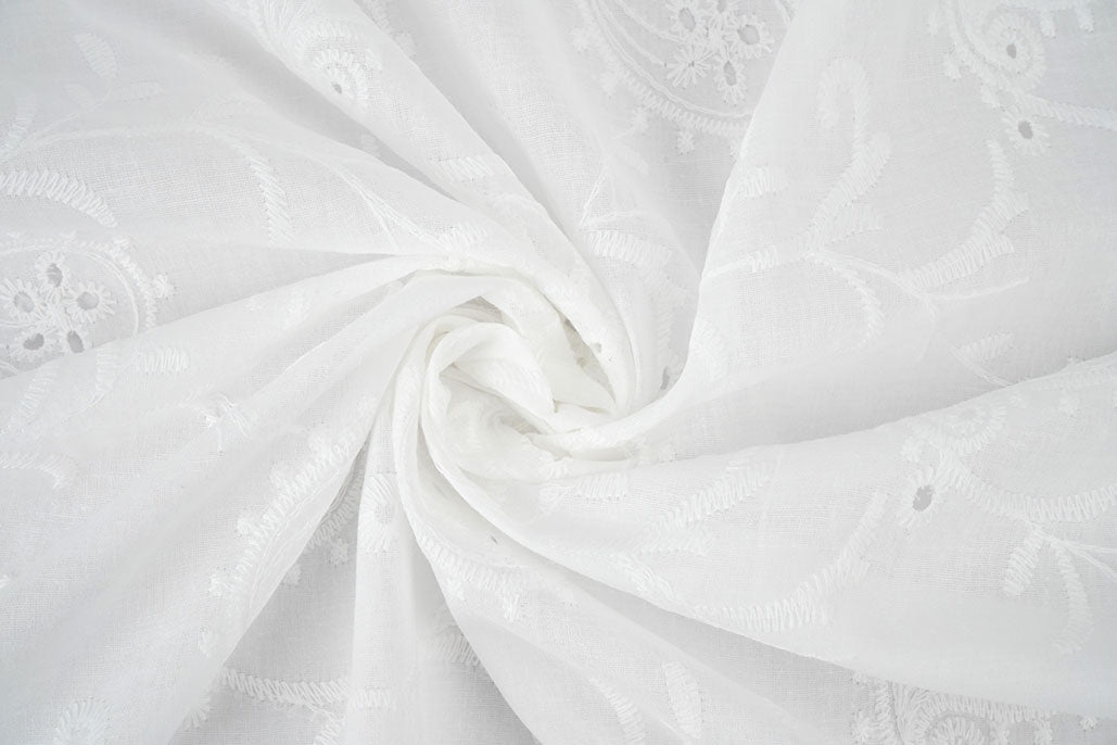 Embroidery Cotton Mae Creme textile image 2