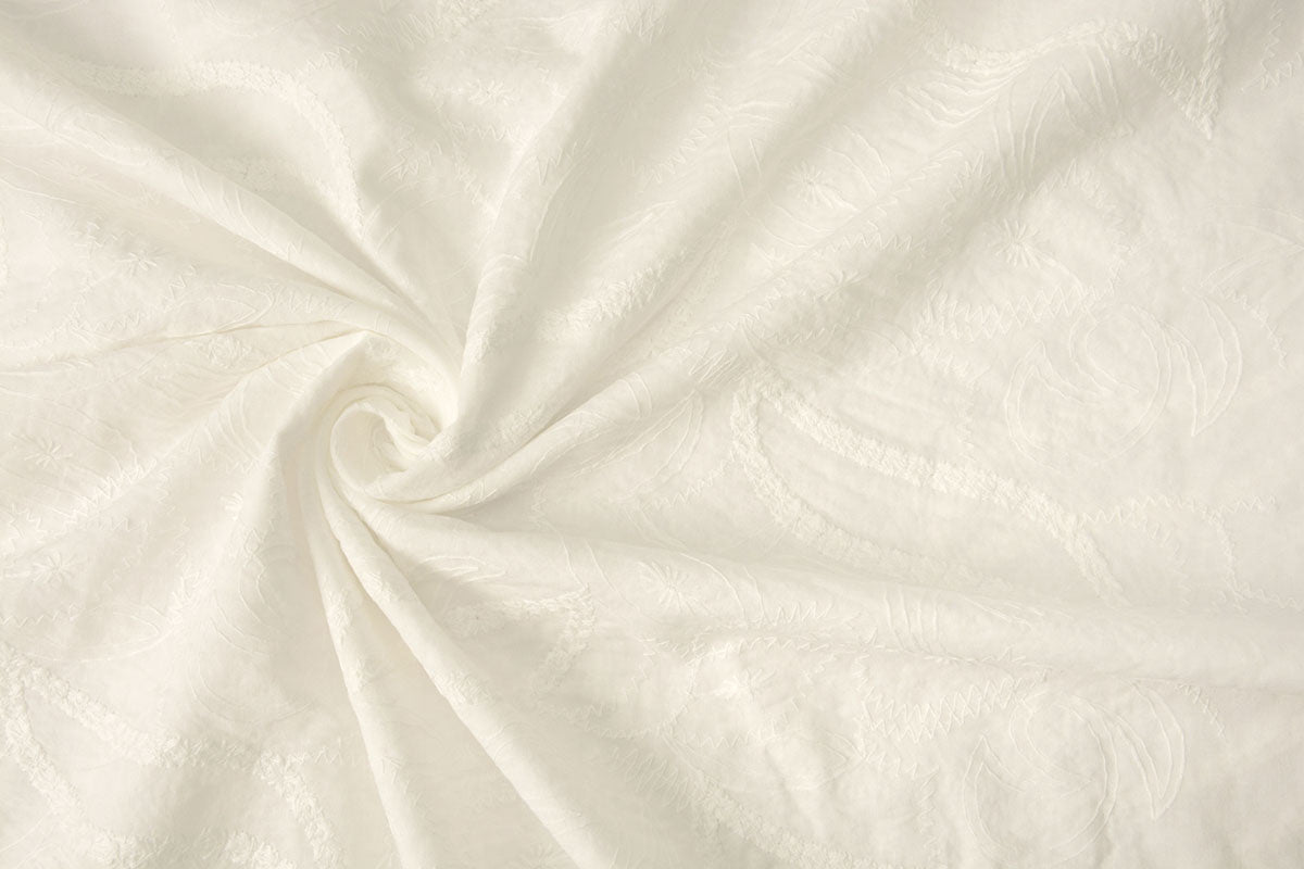Embroidery Cotton Misty Creme textile image 2