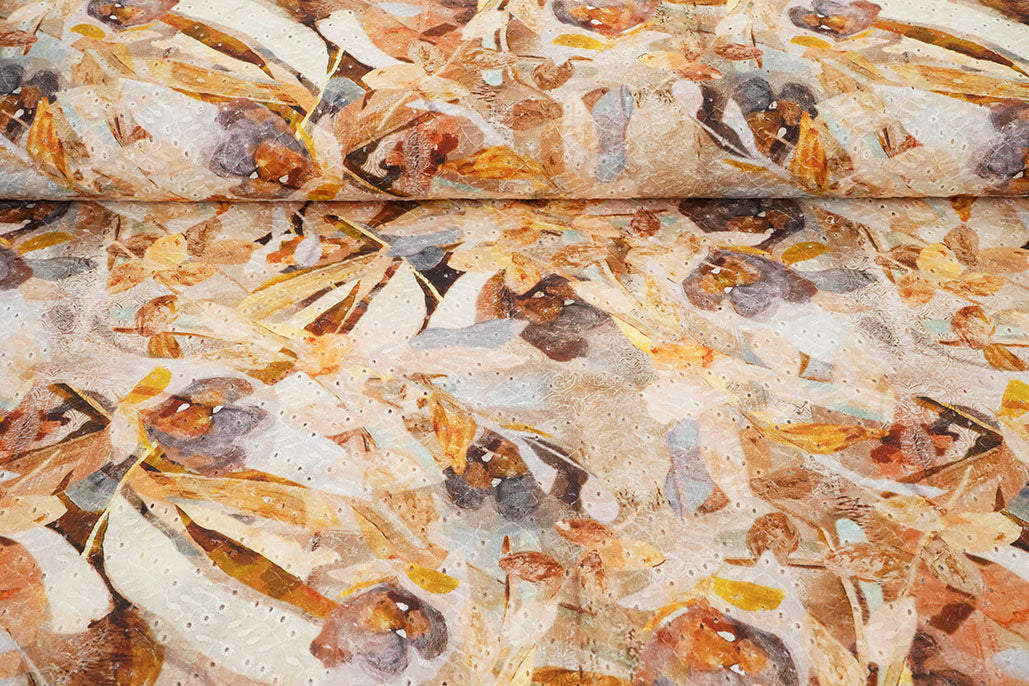 Embroidery Cotton Rianne Brown textile image 4