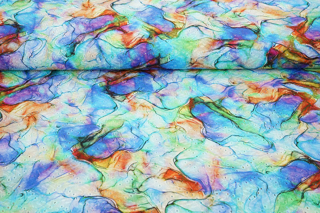 Embroidery Cotton Watercolor Blue secondary textile image