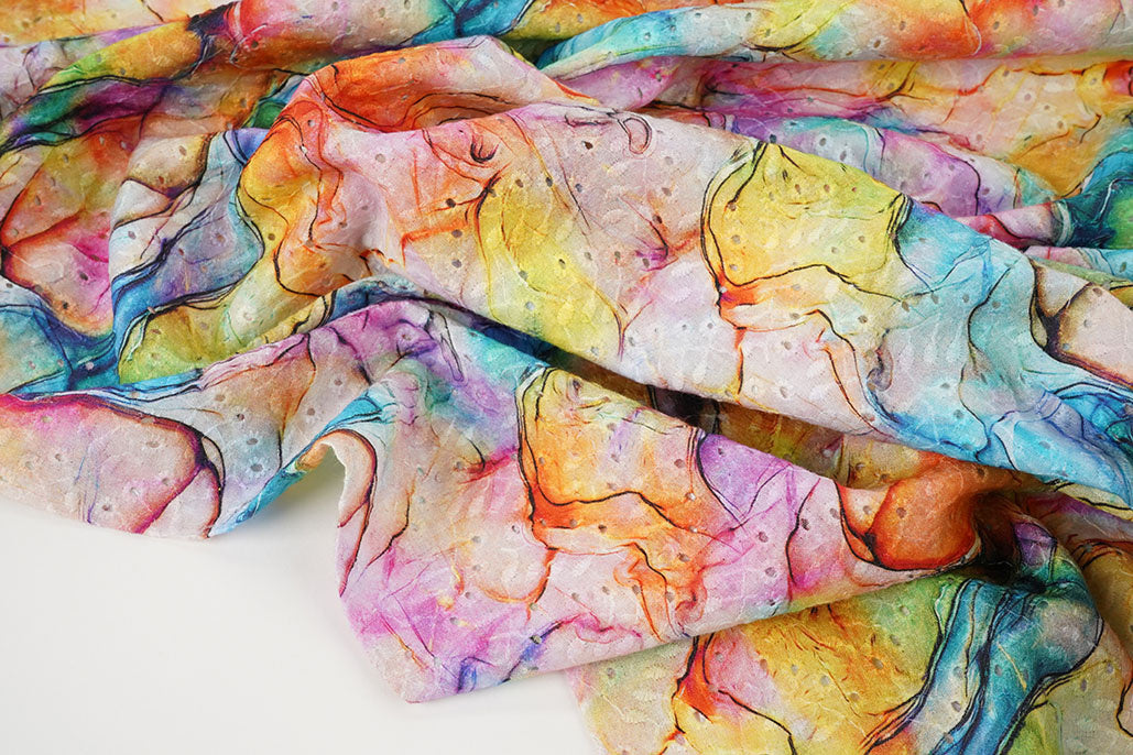 Embroidery Cotton Watercolor Pink - 100% Cotton, ± 130 cm, ± 100 gram/m²