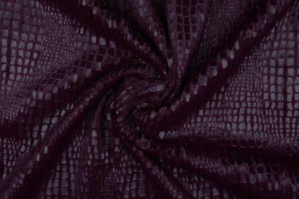 Fur Snake Foil Shiny Bordeaux - 100% Polyester, ± 140/150 cm, ± 320 gram/m²