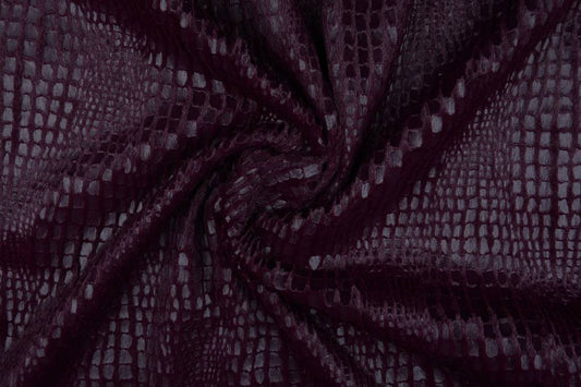 Fur Snake Foil Shiny Bordeaux - 100% Polyester, ± 140/150 cm, ± 320 gram/m²