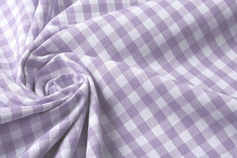 Gingham Check 8 MM Lilac - 65% Cotton 35% Polyester, ± 150 cm, ± 160 gram/m²