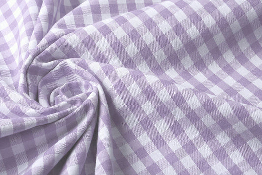 Gingham Check 8 MM Lilac - 65% Cotton 35% Polyester, ± 150 cm, ± 160 gram/m²