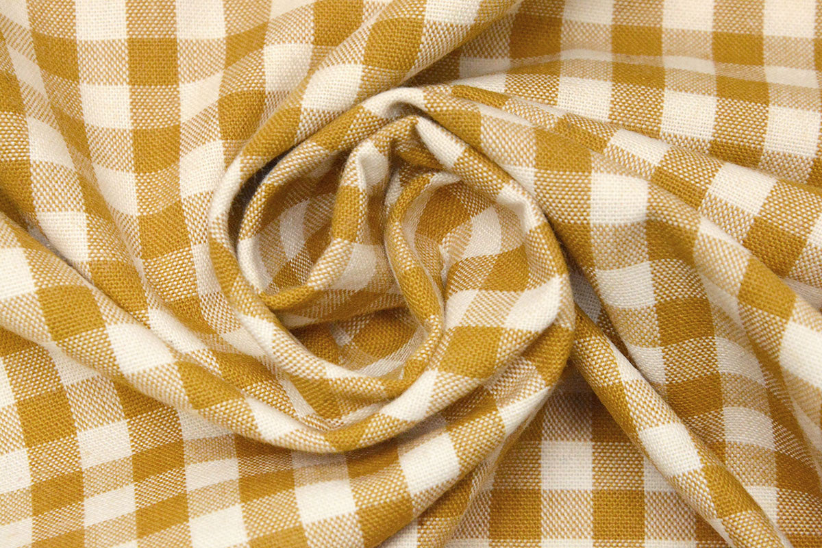 Gingham Check 8 MM Mustard secondary textile image