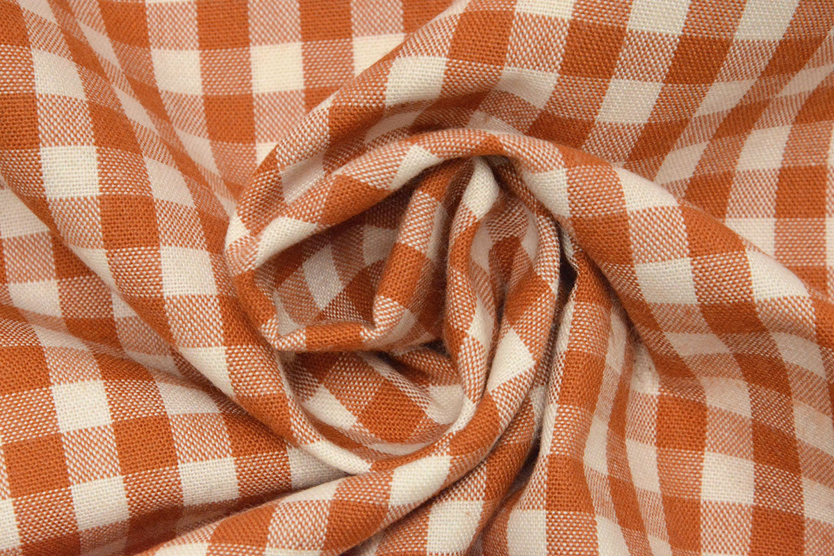 Gingham Check 8 MM Orange-brique secondary textile image