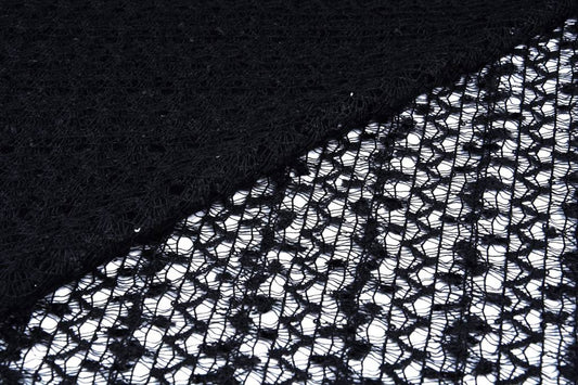 Lace Sequins Black - 100% Polyester, 135 cm, ± 300 gram/m²