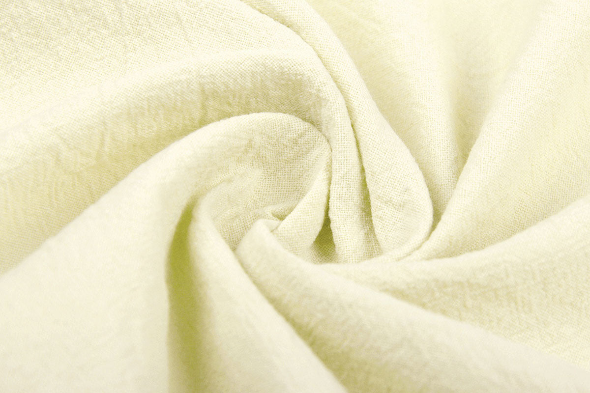 100% Washed Cotton Light Pastel Yellow - 100% Cotton, ± 140 cm, ± 140 gram/m²