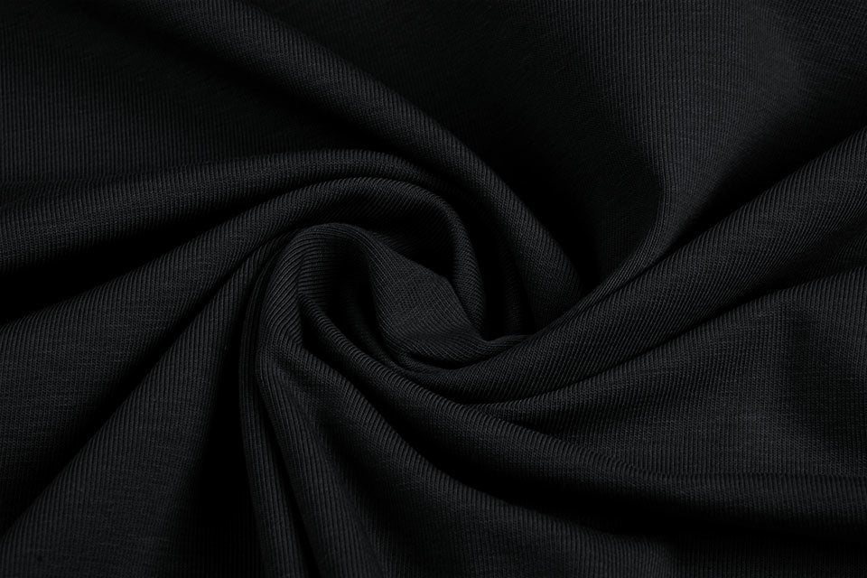 Cotton Jersey Black - 95% Cotton 5% Elastane, 150/160 cm, ± 200 gram/m²
