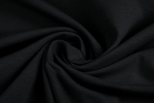 Cotton Jersey Black - 95% Cotton 5% Elastane, 150/160 cm, ± 200 gram/m²