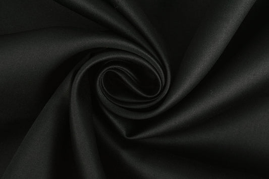 Cotton Satin Black - 100% Cotton, ± 150 cm, ± 115 gram/m²