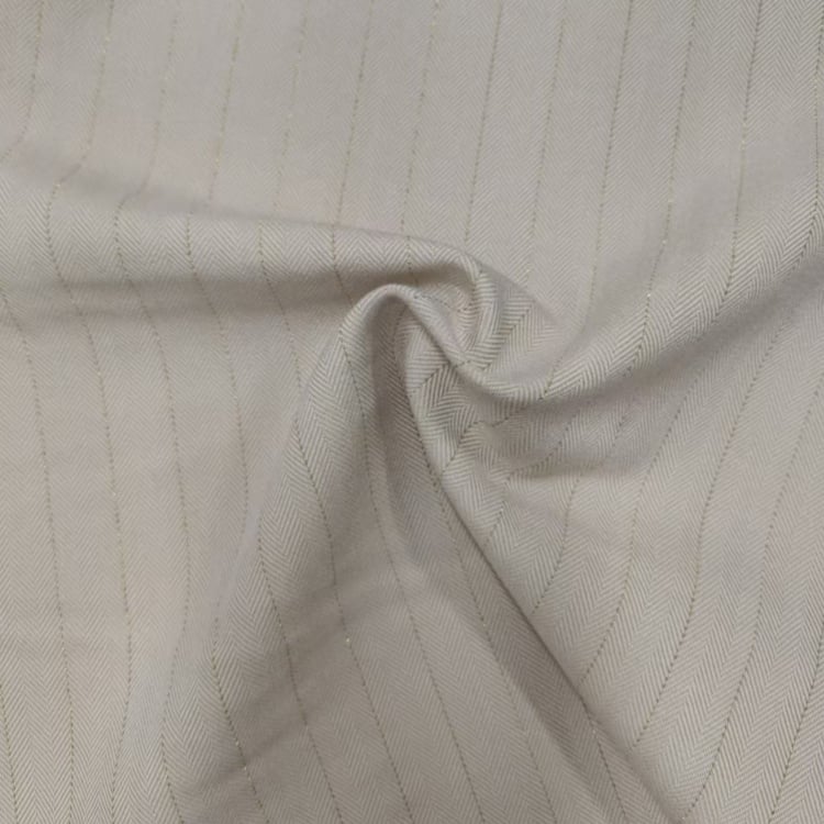 Polyester Rayon Stretch Herringbone Stripe Gold Fabric textile image 1