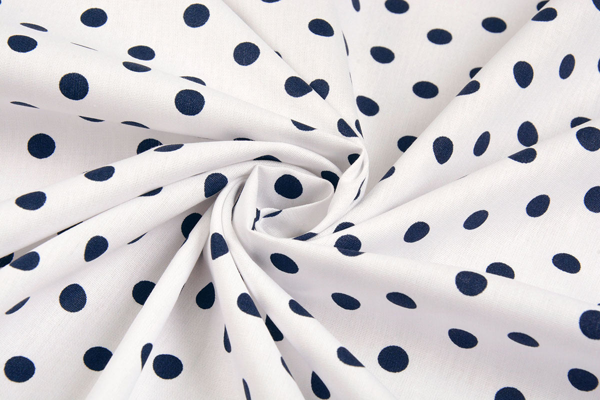 Poplin Dots White Navy secondary textile image