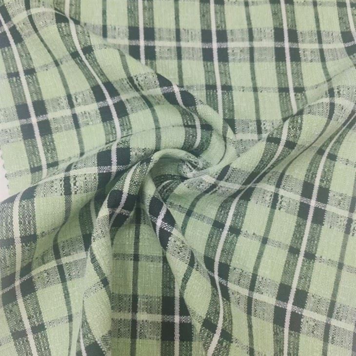 Spring and Summer Polyester Viscose Stretch Plaid Fabric textile image 1