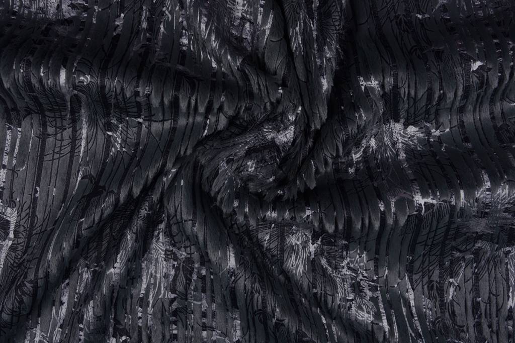 Stripe Fur Foil Navy - 100% Polyester, 145/150 cm, ± 280 gram/m²