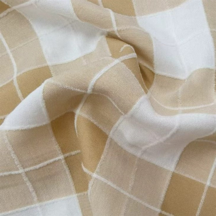 Polyester Rayon Chenille Check Fabric textile image 1