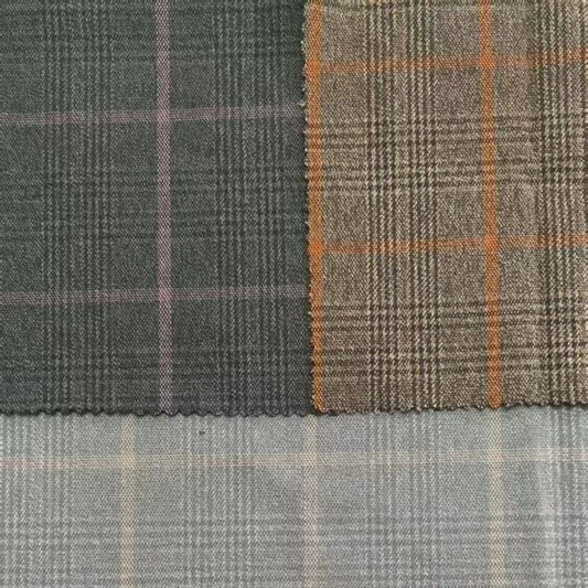 Polyester Rayon Stretch Yarn-dyed Check Suit Fabric textile image 1