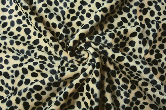 Velboa Dalmatier Light Sand-black - 100% Polyester, ± 140/150 cm, ± 250 gram/m²