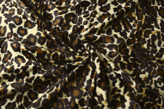 Velboa Dark Medium Panterprint - 100% Polyester, ± 140/150 cm, ± 250 gram/m²