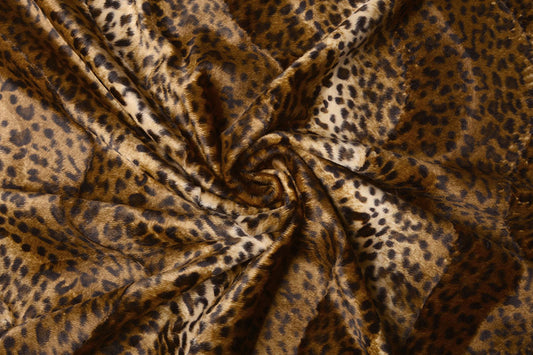 Velboa Dark Panterprint Mocha Brown - 100% Polyester, ± 140/150 cm, ± 250 gram/m²