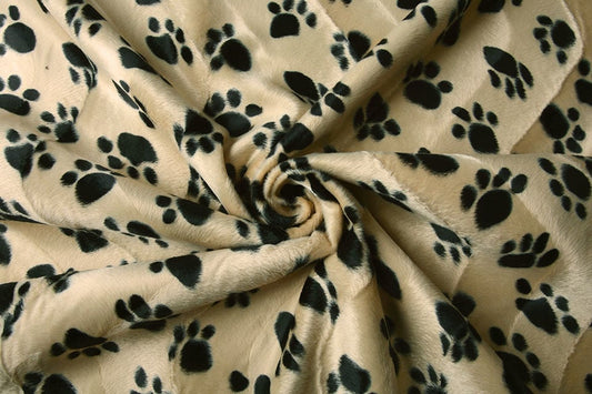Velboa Dog Paws Sand - 100% Polyester, ± 140/150 cm, ± 250 gram/m²