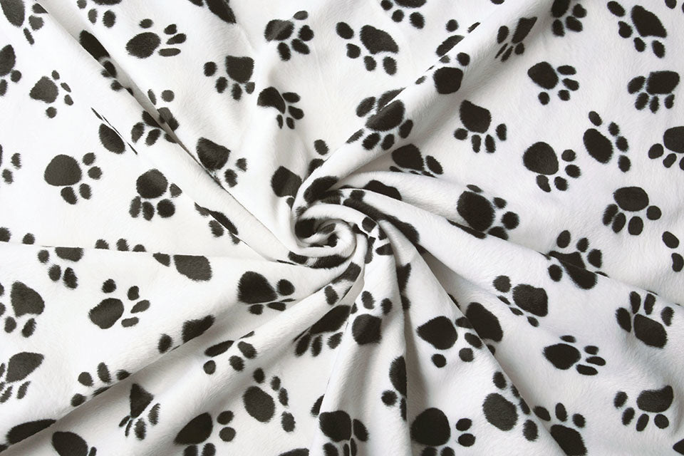 Velboa Dog Paws White - 100% Polyester, ± 140/150 cm, ± 250 gram/m²