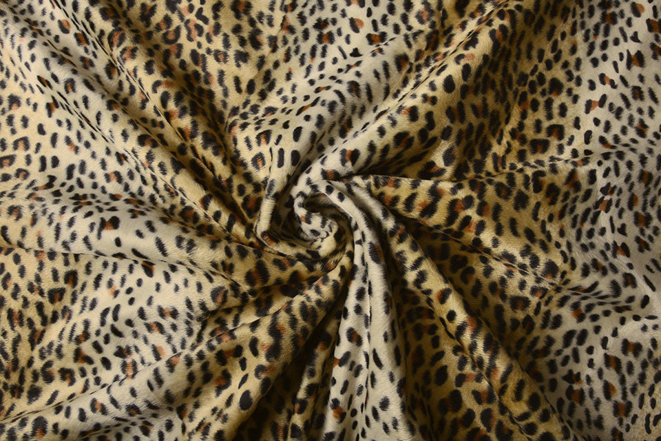 Velboa Light Panterprint Gold - 100% Polyester, ± 140/150 cm, ± 250 gram/m²