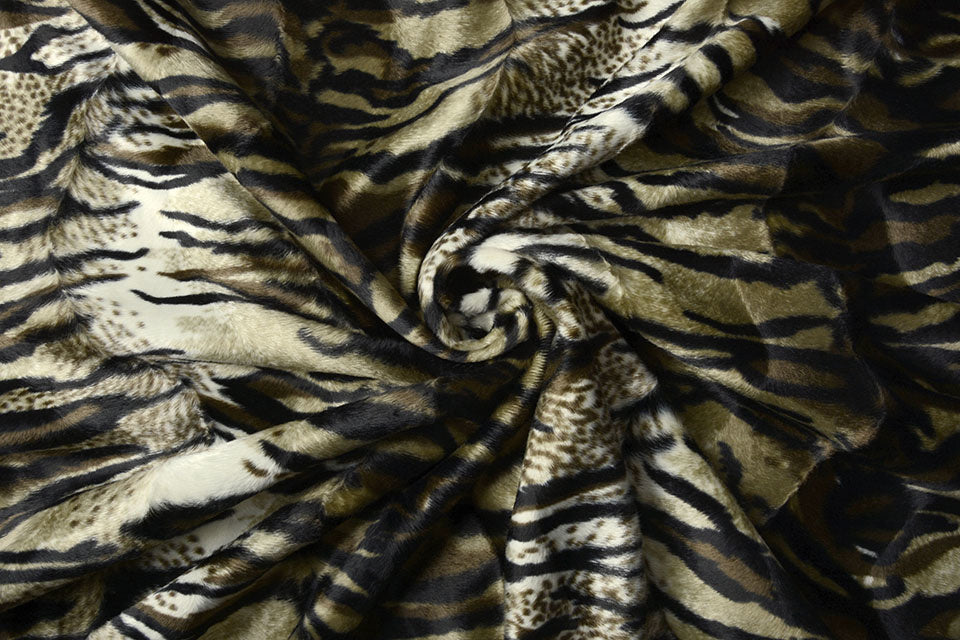 Velboa Tigerprint 11 - 100% Polyester, ± 140/150 cm, ± 250 gram/m²