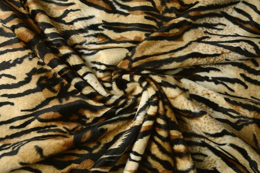 Velboa Tigerprint 31 - 100% Polyester, ± 140/150 cm, ± 250 gram/m²