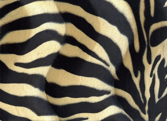 Velboa Zebraprint Black-sand - 100% Polyester, ± 140/150 cm, ± 250 gram/m²
