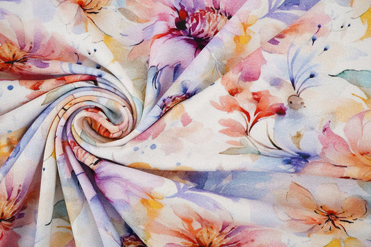 Viscose Crepe Jersey Flowers Tamara - 96% Viscose 4% Elastane, ± 150 cm, ± 200 gram/m²
