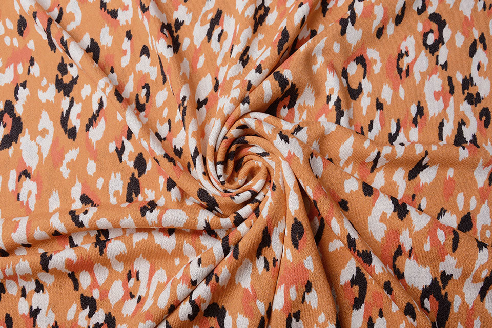 Viscose Jersey Crepe Panther Swipes Orange secondary textile image