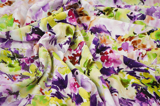 Viscose Jersey Flowers Greetje Multi-1 - 94% Viscose 6% Elastane, ± 150 cm, ± 240 gram/m²