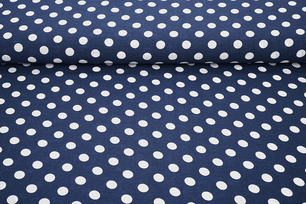 Washed Viscose Dots Navy - White secondary textile image